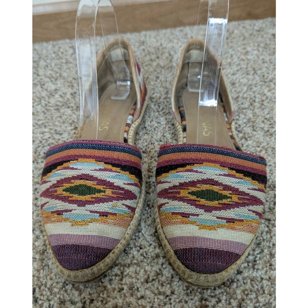 Kaanas Espadrille Sz 8 (39) Flat Sandals Vibrant Aztec Southwest Colors Slip-On